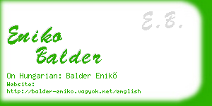 eniko balder business card